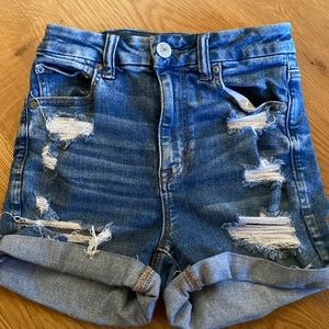 American Eagle Curvy Hi-Rise shortie shorts